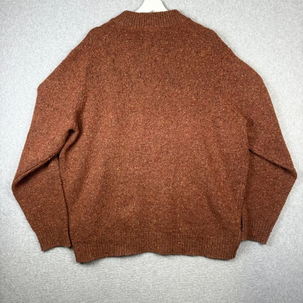 Peter Millar Donegal 1/4 Zip Golf Sweater Mens 2XL Alpaca Burnt Orange MSRP $278